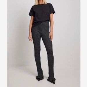 NA-KD Metallic Lurex Frill Bottom Pants